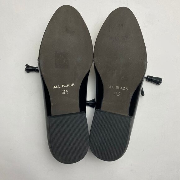 ALL BLACK Leopard Print Lace Up Oxfords Size 37.5 - Picture 8 of 8